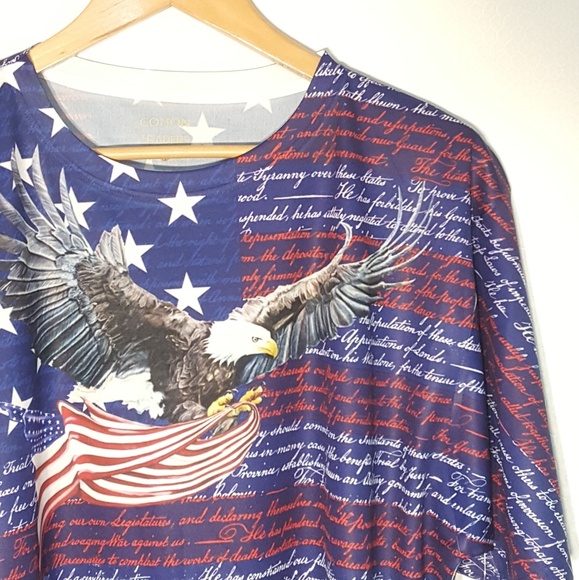 Independence Day Flag Eagle Graphic Tee Shirt L XL - Picture 4 of 8